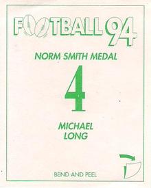 1994 Select AFL Stickers #4 Michael Long Back